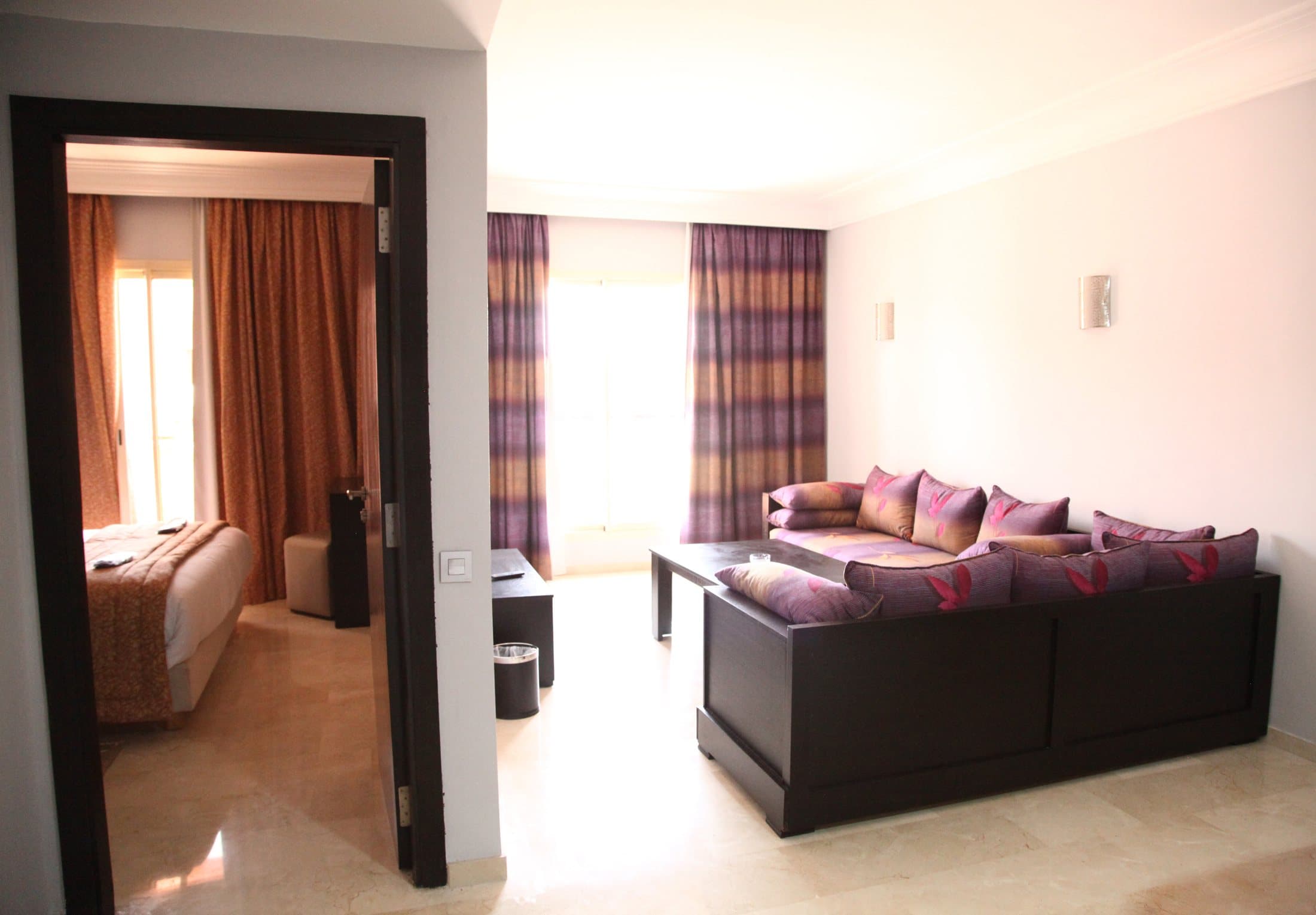 Living room opening onto the bedroom